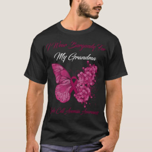 Camiseta Borboleta Eu Visto Borgonha Para Minha Avó Doce
