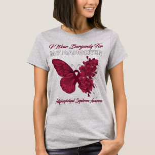 Camiseta Borboleta Eu Visto Borgonha Para Minha Filha