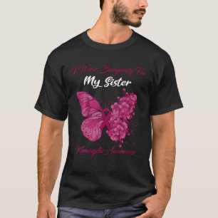 Camiseta Borboleta Eu Visto Borgonha Para Minha Irmã Mening