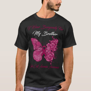 Camiseta Borboleta Eu Visto Borgonha Para O Meu Irmão Fingi