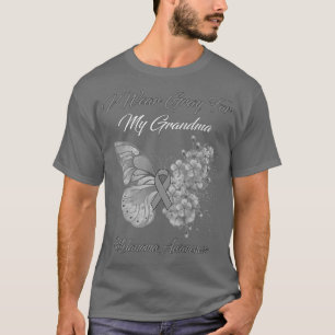 Camiseta Borboleta Eu Visto Cinzas Para Minha Avó Melanoma 
