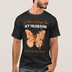 Camiseta Borboleta Eu Visto Laranja Para Meu Marido Célula