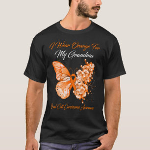 Camiseta Borboleta Eu Visto Laranja Para Minha Vovó Célula 