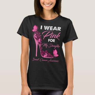 Camiseta Borboleta Eu Visto Rosa Para Minha Filha Mama