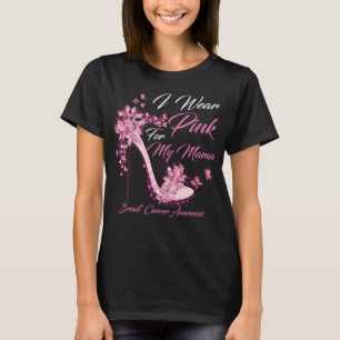 Camiseta Borboleta Eu Visto Rosa Para O Cancer Da Mamãe