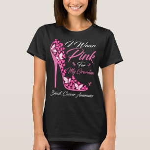 Camiseta Borboleta Eu Visto Rosa Para O Cancer Da Minha Avó