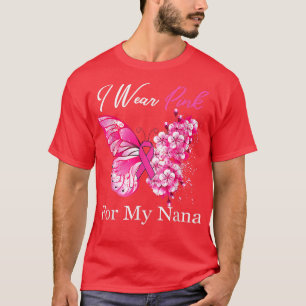 Camiseta Borboleta Eu Visto Rosa Para O Meu Cancer De Mama 