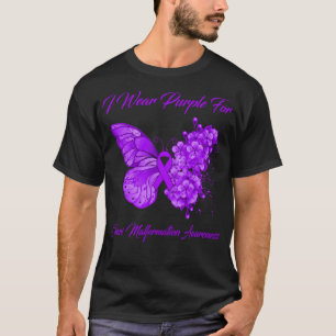 Camiseta Borboleta Eu Visto Roxo Para A Malformação Chiari