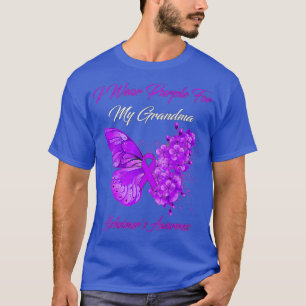 Camiseta Borboleta Eu Visto Roxo Para A Minha Avó Alzheimer