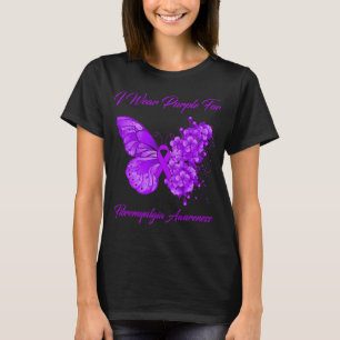 Camiseta Borboleta Eu Visto Roxo Para Conhecer Fibromialgia