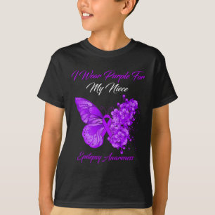 Camiseta Borboleta Eu Visto Roxo Para Minha sobrinha Epilep