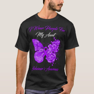 Camiseta Borboleta eu Visto roxo para minha tia Alzheimer