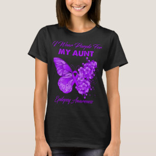 Camiseta Borboleta Eu Visto Roxo Para Minha Tia Epilepsia