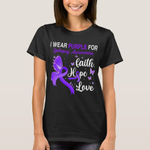 Camiseta Borboleta Eu Visto Roxo Para SENSIBILIZAÇÃO EPILEP