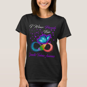 Camiseta Borboleta Eu Visto Roxo Por Violência Doméstica