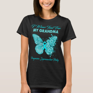 Camiseta Borboleta Eu Visto Teal Para A MINHA AVÓ Progressi