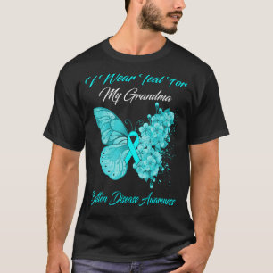 Camiseta Borboleta Eu Visto Teal Para Minha Avó Batten Dise