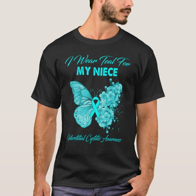 Camiseta Borboleta Eu Visto Teal Para Minha Cia Intersticia (Frente)