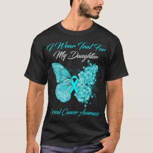 Camiseta Borboleta Eu Visto Teal Para Minha Filha Cervosa