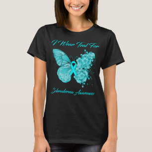 Camiseta Borboleta Eu Visto Teal Para Sensibilização Sclero