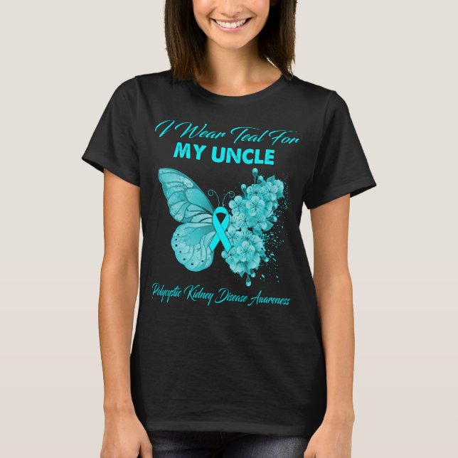 Camiseta Borboleta Eu Visto Teto Para O Meu Tio Polcístico (Frente)