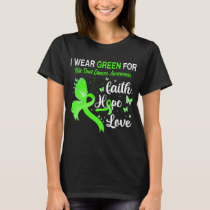 Camiseta Borboleta Eu Visto Verde l para CANCER BILE DUCT
