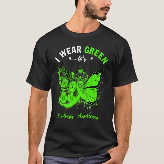 Camiseta Borboleta Eu Visto Verde Para Consciência Da Escol (Frente)