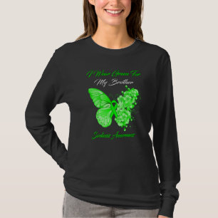 Camiseta Borboleta Eu Visto Verde Para Meu Irmão Escoliose