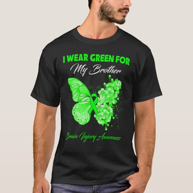 Camiseta Borboleta Eu Visto Verde Para Meu Irmão Ferir O Cé (Frente)