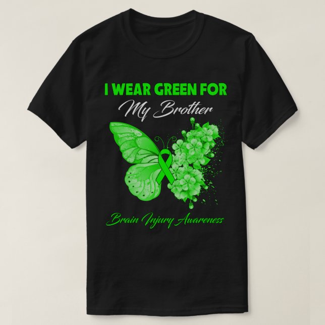 Camiseta Borboleta Eu Visto Verde Para Meu Irmão Ferir O Cé (Frente do Design)