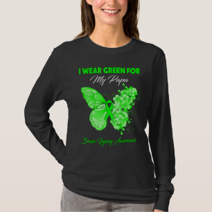 Camiseta Borboleta Eu Visto Verde Para Meu Papá Ferido
