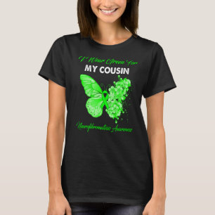 Camiseta Borboleta Eu Visto Verde Para Meu Primo Neurofibro