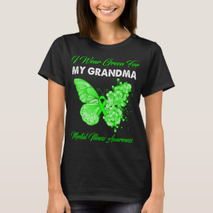 Camiseta Borboleta Eu Visto Verde Para Minha Avó Cerebral