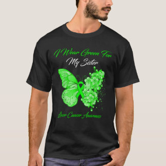 Camiseta Borboleta Eu Visto Verde Para Minha Câncer de figa