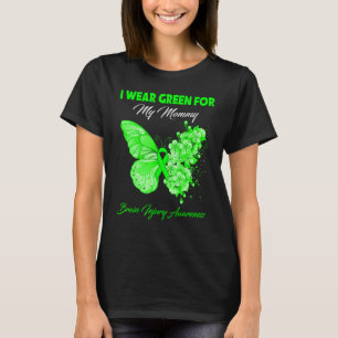 Camiseta Borboleta Eu Visto Verde Para Minha Cérebro De Mam