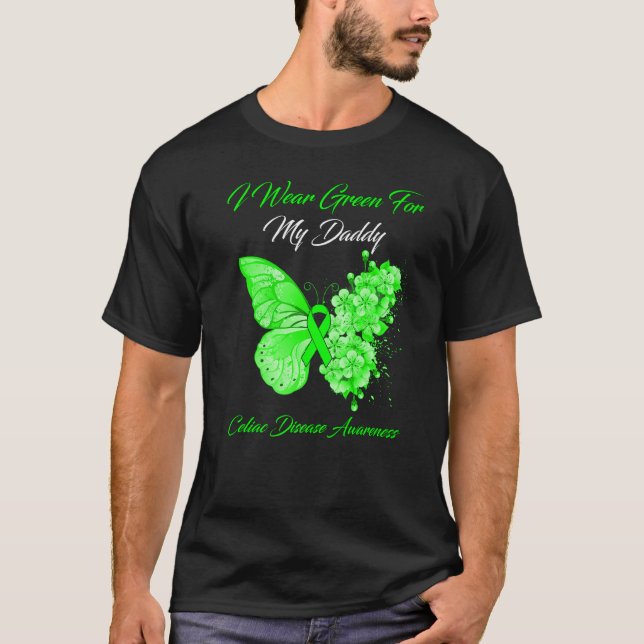 Camiseta Borboleta Eu Visto Verde Para Minha Doença Celular (Frente)