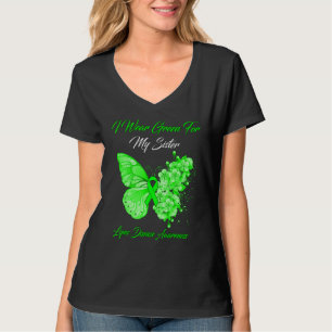 Camiseta Borboleta Eu Visto Verde Para Minha Doença De Lima