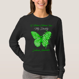 Camiseta Borboleta Eu Visto Verde Para Minha Escoliose Pai