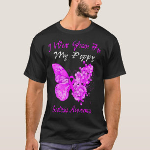 Camiseta Borboleta Eu Visto Verde Para Minha Escoliose Popp