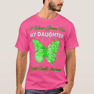 Camiseta Borboleta Eu Visto Verde Para Minha Filha Curva Me