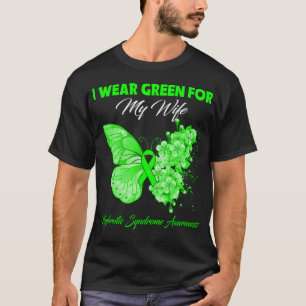 Camiseta Borboleta Eu Visto Verde Para Minha Irmã Nefrótica