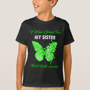 Camiseta Borboleta Eu Visto Verde Para Minha Irmã Saúde Men