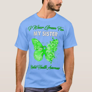 Camiseta Borboleta Eu Visto Verde Para Minha Irmã Saúde Men