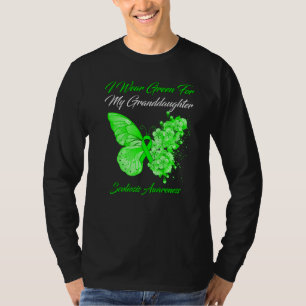 Camiseta Borboleta Eu Visto Verde Para Minha Neta Scolio