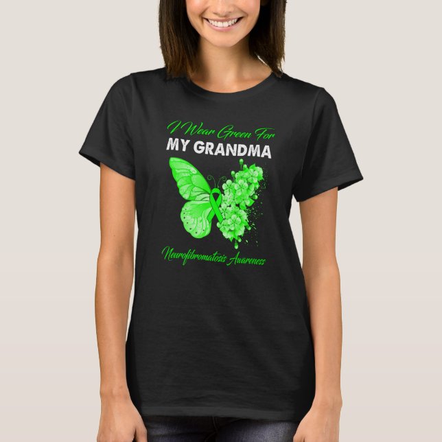 Camiseta Borboleta Eu Visto Verde Para Minha Neurofibroma A (Frente)
