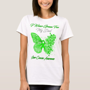 Camiseta Borboleta Eu Visto Verde Para O Meu Câncer de figa