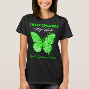 Camiseta Borboleta Eu Visto Verde Para O Meu Tio Sinalizado