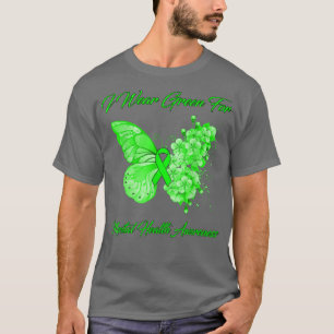 Camiseta Borboleta Eu Visto Verde Para Sensibilização Para