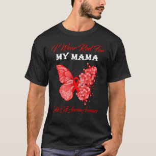 Camiseta Borboleta Eu Visto Vermelho Para A Minha Mãe Célul