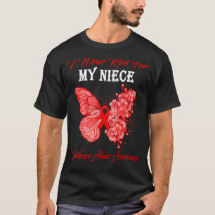 Camiseta Borboleta Eu Visto Vermelho Para Meu Abuso De Subs